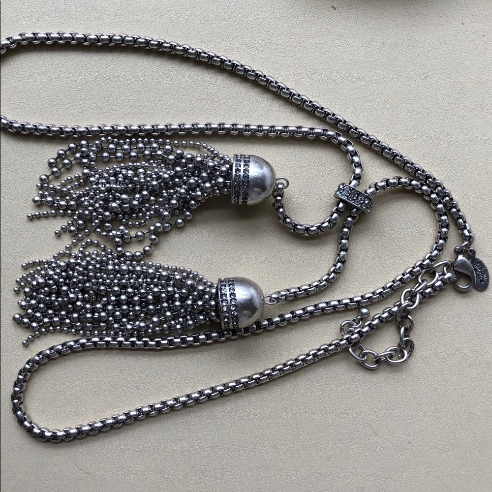 JOAN RIVERS Sliding Chain Necklace w/Double Tassel - Picture 2 of 4